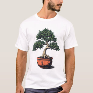 Artistic Bonsai Tree In Ceramic Pot T-Shirt