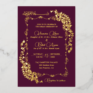 Artistic Botanical Floral Paisley Muslim Wedding