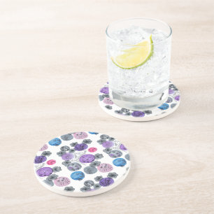 Artistic Botanical Watercolor Sandstone Coaster