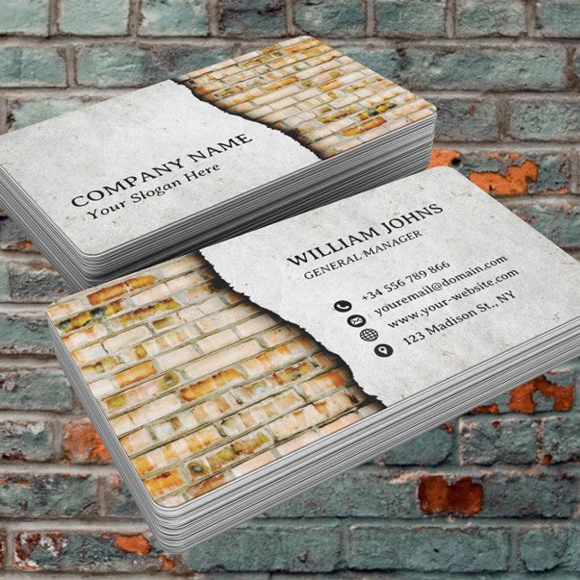 ARTISTIC BRICK & CONCRETE WALL CONSTRUCTION BUSINESS CARD (Creator Uploaded)