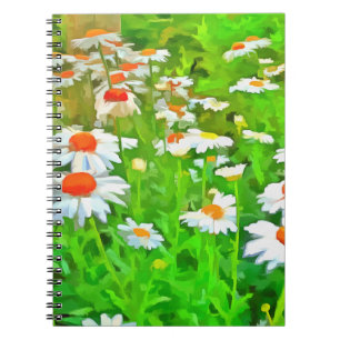 Artistic Bright and Colorful Pop Art Daisies v1 z Notebook