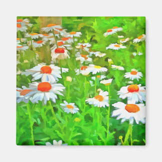 Artistic Bright and Colourful Pop Art Daisies v1 z Magnet
