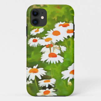 Artistic Bright and Colourful White Garden Daisies iPhone 11 Case