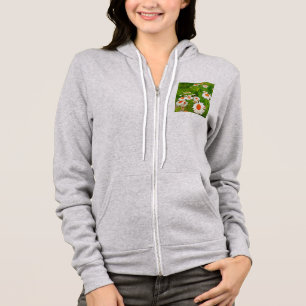 Artistic Bright and Colourful White Garden Daisies Hoodie