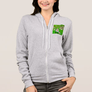 Artistic Bright Colourful White Garden Daisies v1b Hoodie