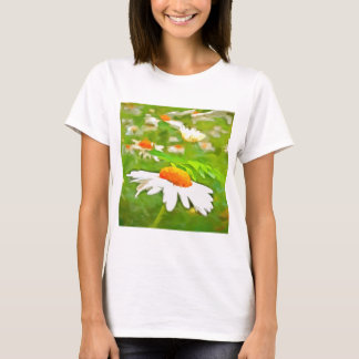 Artistic Bright Colourful White Garden Daisies v5 T-Shirt