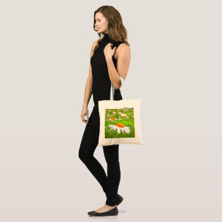 Artistic Bright Colourful White Garden Daisies v5 Tote Bag
