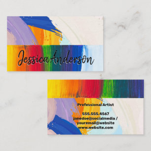 Artistic Brush Stroke Background Business Card