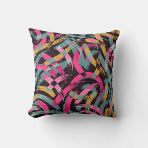 Artistic brush stroke pattern. cushion