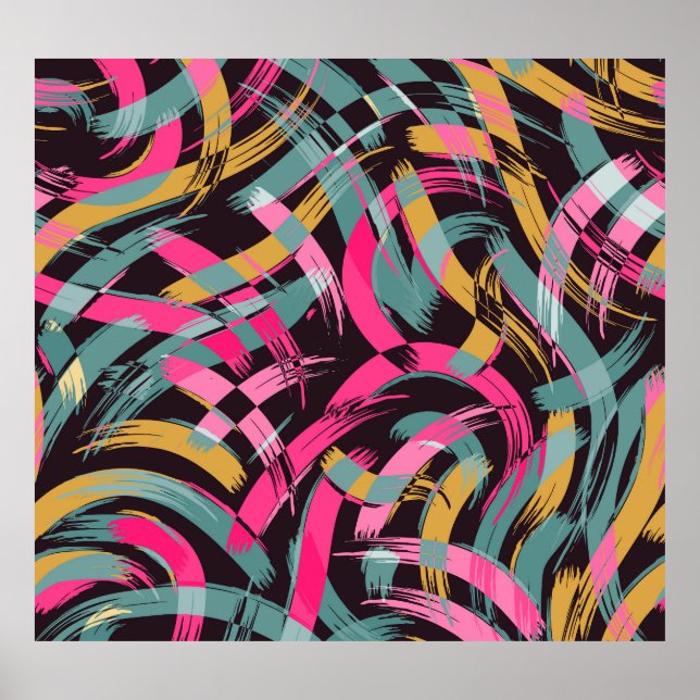 Artistic brush stroke pattern. poster (Front)