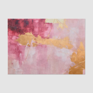 Artistic Brush Strokes Gold and Pink Tissue Paper