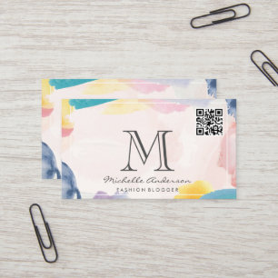 Artistic Brush Strokes QR Scan Business Card