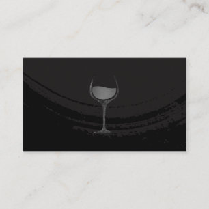 Artistic Brushed Black Wine Glass Business Card
