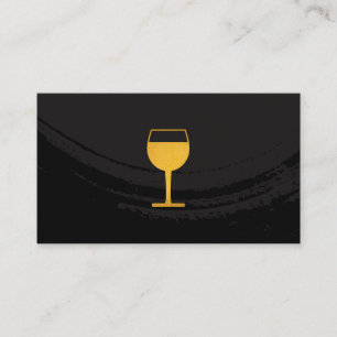 Artistic Brushed Black Yellow Wine Glass Business Card