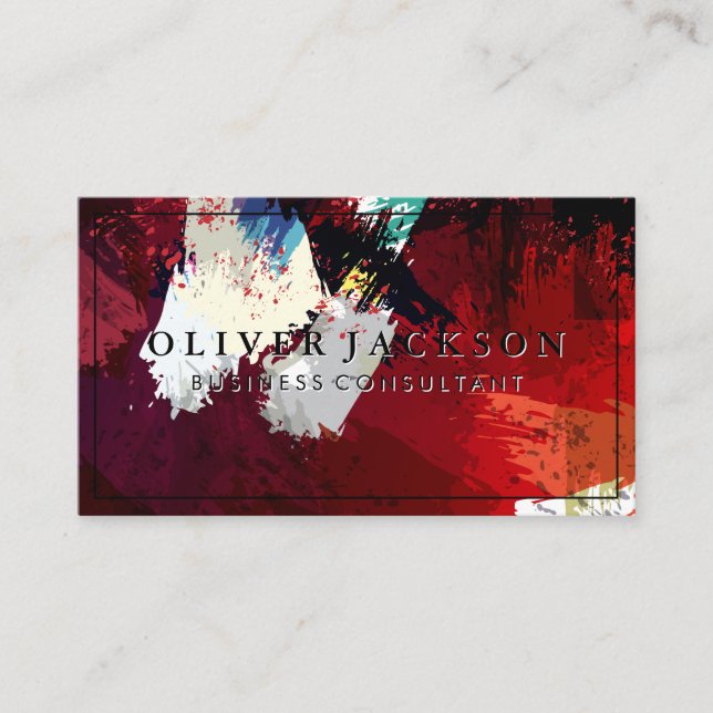 Artistic Brushed Colour Business Card (Front)