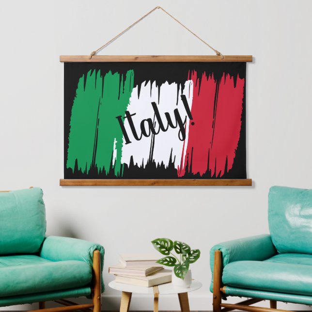 Artistic Brushstroke Italy Flag  Hanging Tapestry (Living Room)