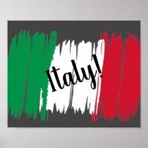 Artistic Brushstroke Italy Flag 