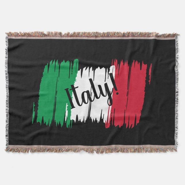 Artistic Brushstroke Italy Flag  Throw Blanket (Front)
