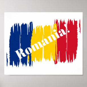 Artistic Brushstroke Romania  Poster