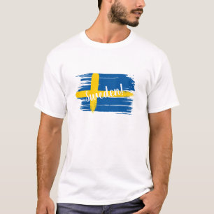 Artistic Brushstroke Sweden Flag T-Shirt