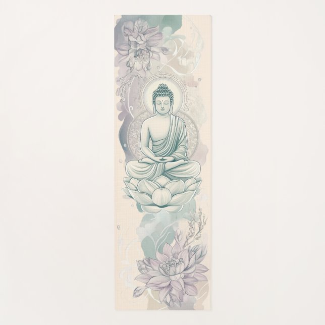 Artistic Buddha Yoga Mat for Yoga and Meditation (Front)