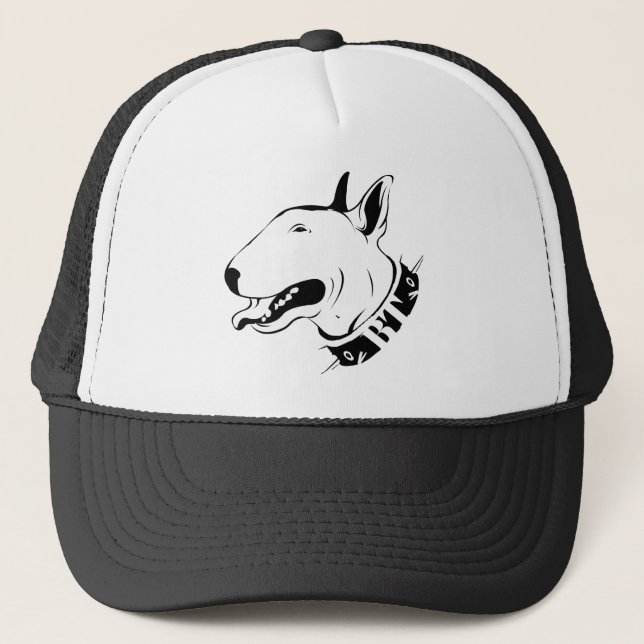 Artistic Bull Terrier Dog Breed Design Trucker Hat (Front)