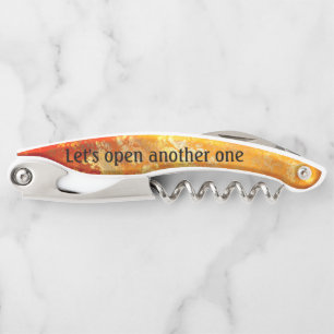 Artistic Burnt Orange Corkscrew Bottle Opener