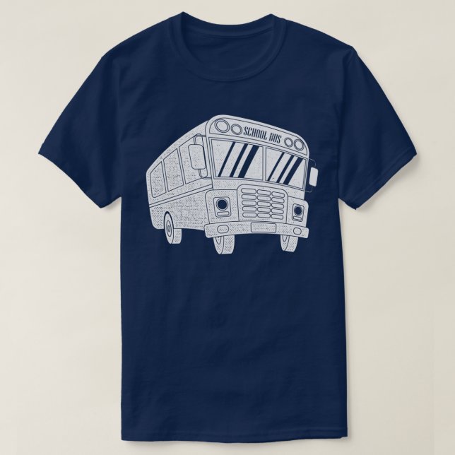 Artistic Bus Driver Driving Graphic Design School  T-Shirt (Design Front)