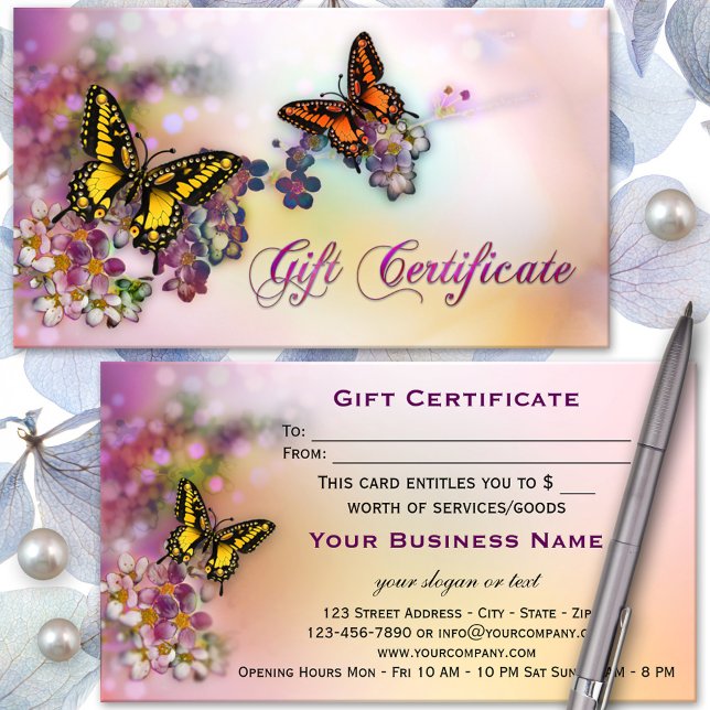 Artistic Butterflies Boutique Gift Certificate (Creator Uploaded)