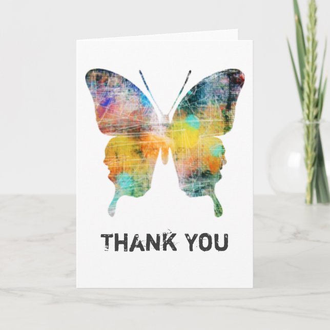 Artistic Butterfly Thank You Cards (Front)