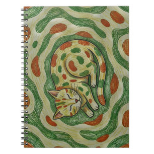 Artistic Calico Cat Camouflage Abstract Pattern Notebook