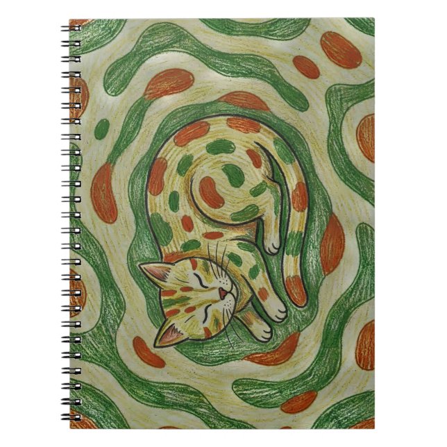 Artistic Calico Cat Camouflage Abstract Pattern Notebook (Front)