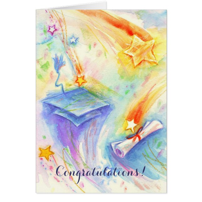 Artistic cap graduation customisable card (Front)