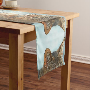 Artistic Cartoon Style Tabby Cat RB Short Table Runner