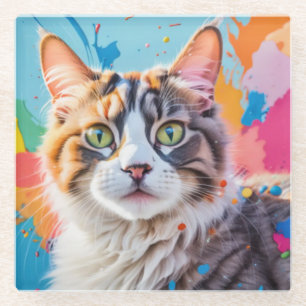 Artistic Cat Coaster