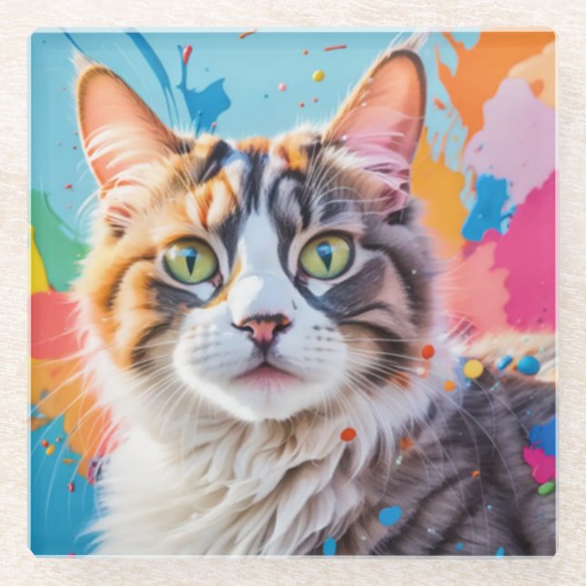 Artistic Cat Coaster (Front)
