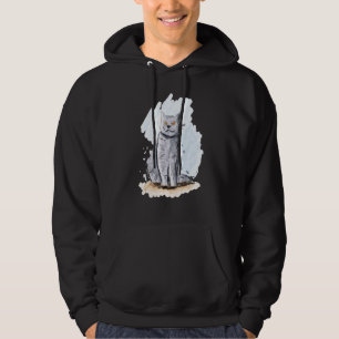 Artistic Cat Handdrawn Sketch of a British Shortha Hoodie