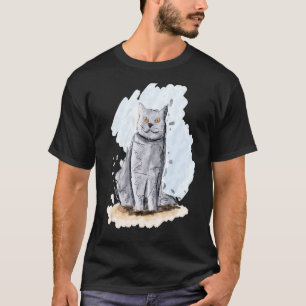 Artistic Cat Handdrawn Sketch of a British Shortha T-Shirt