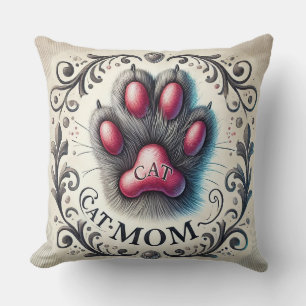 Artistic Cat Paw Design Cushion