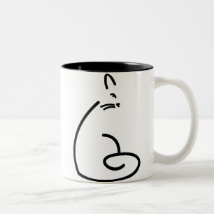 Artistic Cat Silhouette Two-Tone Coffee Mug