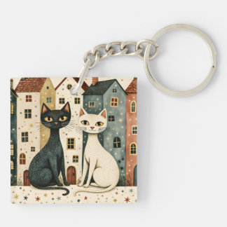 Artistic Cats Key Ring