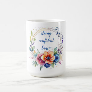 Artistic Ceramic Floral Inspirational Mug