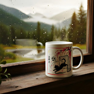 Artistic Cherry Blossom Cat Soccer for art lovers Coffee Mug