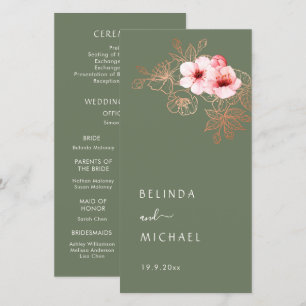Artistic Cherry Blossom Wedding Program