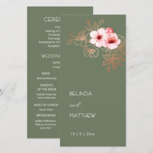 Artistic Cherry Blossom Wedding Program