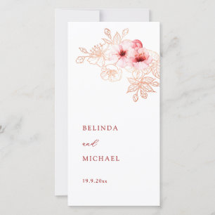Artistic Cherry Blossom Wedding Program