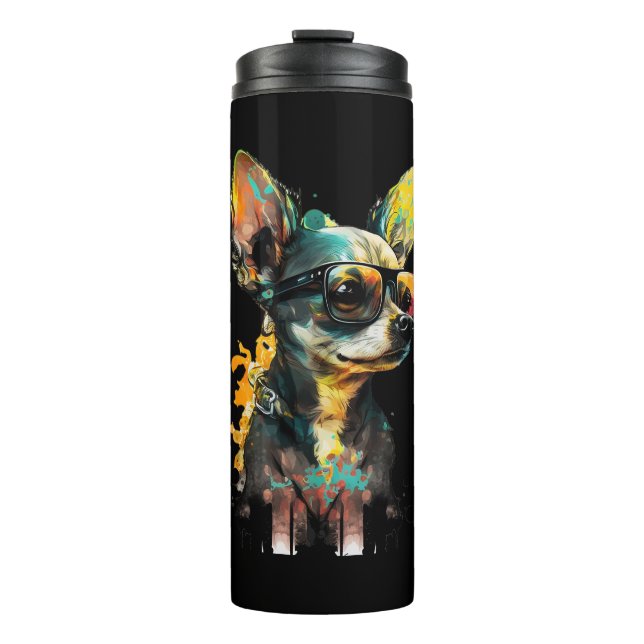 Artistic Chihuahua  Thermal Tumbler (Front)