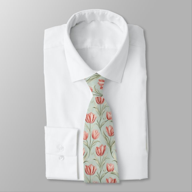 Artistic Christmas Gift For Him Tulip Tie (Tied)