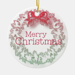 Artistic Christmas wreath Ceramic Tree Decoration