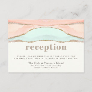Artistic Coastal Watercolor Abstract Reception Enclosure Card
